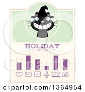 Clipart Of A Grinning Black Halloween Witch Cat Holiday Schedule Design Royalty Free Vector Illustration