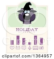 Poster, Art Print Of Black Halloween Witch Cat Holiday Schedule Design