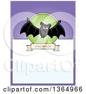 Poster, Art Print Of Halloween Vampire Bat Page Design With Text Space On Purple