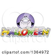 Poster, Art Print Of Purple Vampire Over Halloween Text