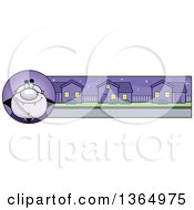 Clipart Of A Purple Halloween Vampire Banner Or Border Royalty Free Vector Illustration
