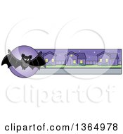Clipart Of A Halloween Vampire Bat Banner Or Border Royalty Free Vector Illustration