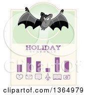 Poster, Art Print Of Halloween Vampire Bat Holiday Schedule Design