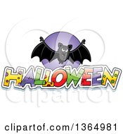 Poster, Art Print Of Vampire Bat Over Halloween Text