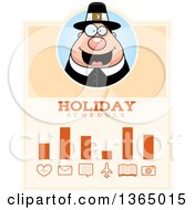 Poster, Art Print Of Chubby Thanksgiving Pilgrim Man Holiday Schedule Design