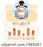 Poster, Art Print Of Grinning Male Thanksgiving Pilgrim Holiday Schedule Design