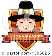 Poster, Art Print Of Happy Thanksgiving Pilgrim Boy Thanksgiving Holiday Shield