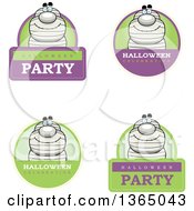 Clipart Of Halloween Mummy Badges Royalty Free Vector Illustration