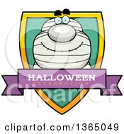 Clipart Of A Halloween Mummy Halloween Celebration Shield Royalty Free Vector Illustration