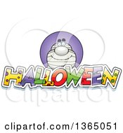 Clipart Of A Mummy Over Halloween Text Royalty Free Vector Illustration
