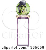 Clipart Of A Halloween Frankenstine Singer Bookmark Royalty Free Vector Illustration