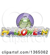 Clipart Of A Frankenstein Over Halloween Text Royalty Free Vector Illustration