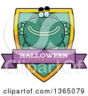 Clipart Of A Halloween Swamp Creature Halloween Celebration Shield Royalty Free Vector Illustration by Cory Thoman
