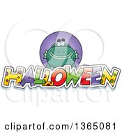 Clipart Of A Swamp Creature Over Halloween Text Royalty Free Vector Illustration by Cory Thoman