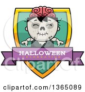 Poster, Art Print Of Halloween Zombie Boy Halloween Celebration Shield