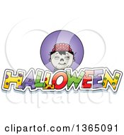 Clipart Of A Zombie Boy Over Halloween Text Royalty Free Vector Illustration