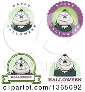 Clipart Of Halloween Zombie Badges Royalty Free Vector Illustration