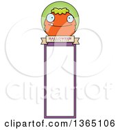 Clipart Of A Green And Orange Halloween Monster Bookmark Royalty Free Vector Illustration