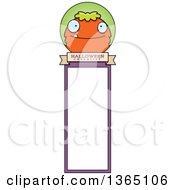 Poster, Art Print Of Green And Orange Halloween Monster Bookmark