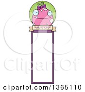 Poster, Art Print Of Pink Girly Halloween Monster Bookmark