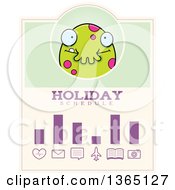 Clipart Of A Green Spotted Halloween Monster Holiday Schedule Design Royalty Free Vector Illustration
