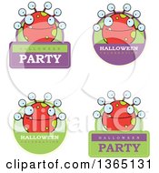 Poster, Art Print Of Red Spotted Halloween Monster Badges