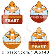 Clipart Of Fall Autumn Leaf Character Badges Royalty Free Vector Illustration by Cory Thoman