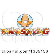 Poster, Art Print Of Fall Autumn Leaf Character Over Thanksgiving Text