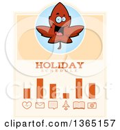 Poster, Art Print Of Red Fall Autumn Leaf Character Holiday Schedule Design