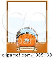 Poster, Art Print Of Thanksgiving Pumpkin Character Page Design With Text Space On Orange