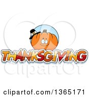 Poster, Art Print Of Pumpkin Character Over Thanksgiving Text