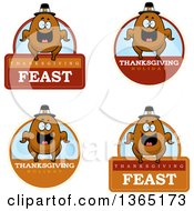 Poster, Art Print Of Roasted Thanksgiving Turkey Character Badges