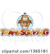 Poster, Art Print Of Roasted Turkey Character Over Thanksgiving Text