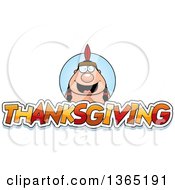 Poster, Art Print Of Native American Indian Man Over Thanksgiving Text