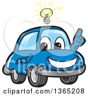 Poster, Art Print Of Happy Blue Car Mascot With An Idea