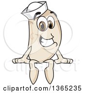 Clipart Of A Navy Bean Mascot Character Sitting Royalty Free Vector Illustration by Toons4Biz