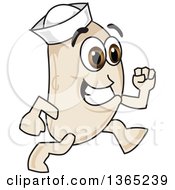 Clipart Of A Navy Bean Mascot Character Running Royalty Free Vector Illustration by Toons4Biz