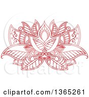 Poster, Art Print Of Red Henna Lotus Flower