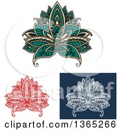 Poster, Art Print Of Henna Lotus Flowers