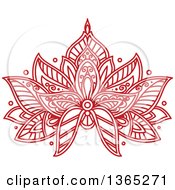 Poster, Art Print Of Red Henna Lotus Flower