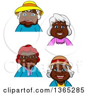 Clipart Of Cartoon Black Senior Women Royalty Free Vector Illustration