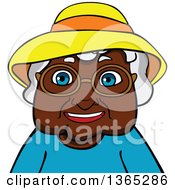 Poster, Art Print Of Cartoon Bespectacled Black Senior Woman