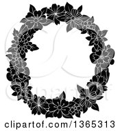 Poster, Art Print Of Black And White Floral Uppercase Alphabet Letter O