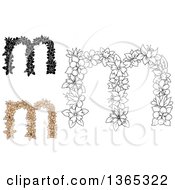 Poster, Art Print Of Floral Lowercase Alphabet Letter M Designs