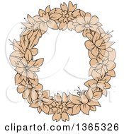 Poster, Art Print Of Tan Floral Lowercase Alphabet Letter O