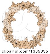 Poster, Art Print Of Tan Floral Uppercase Alphabet Letter O