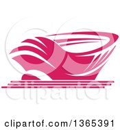 Clipart Of A Pink Sports Stadium Arena Building Royalty Free Vector Illustration