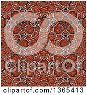 Poster, Art Print Of Seamless Background Pattern Of Red Kaleidoscope Flowers