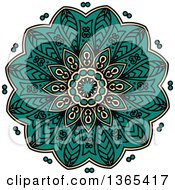 Turquoise And Beige Kaleidoscope Flower Design