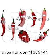 Clipart Of Cartoon Pepper Characters Royalty Free Vector Illustration